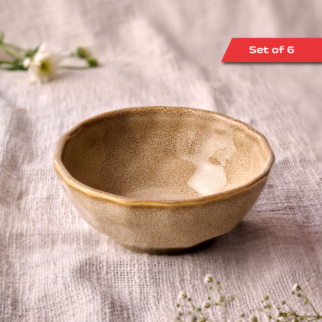 Rustic Facet and Flow Collection Multipurpose Bowl (Set of 6)