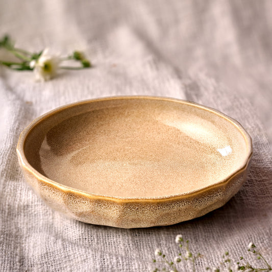 Rustic Facet and Flow Collection Small Serving Bowl