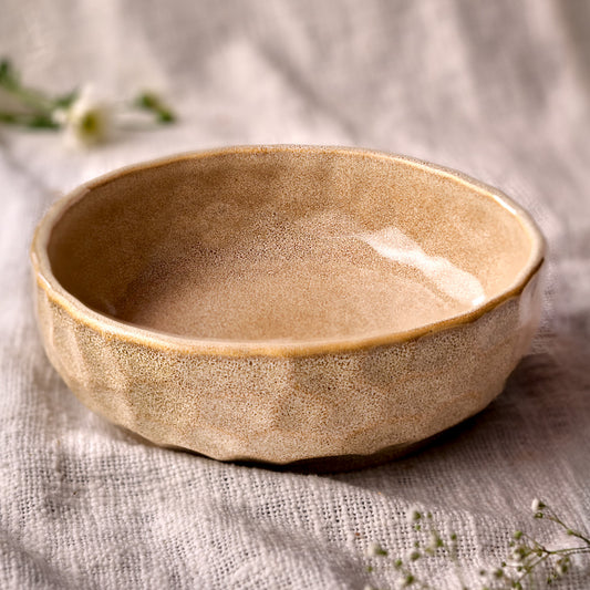 Rustic Facet and Flow Collection Large Serving Bowl