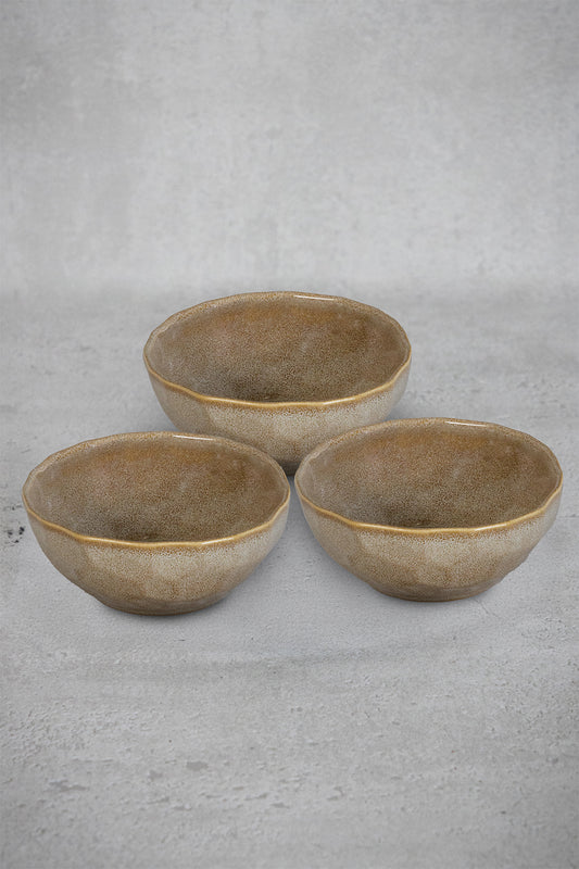 Rustic Facet and Flow Collection Multipurpose Bowl(Set of 3.2 - SO)