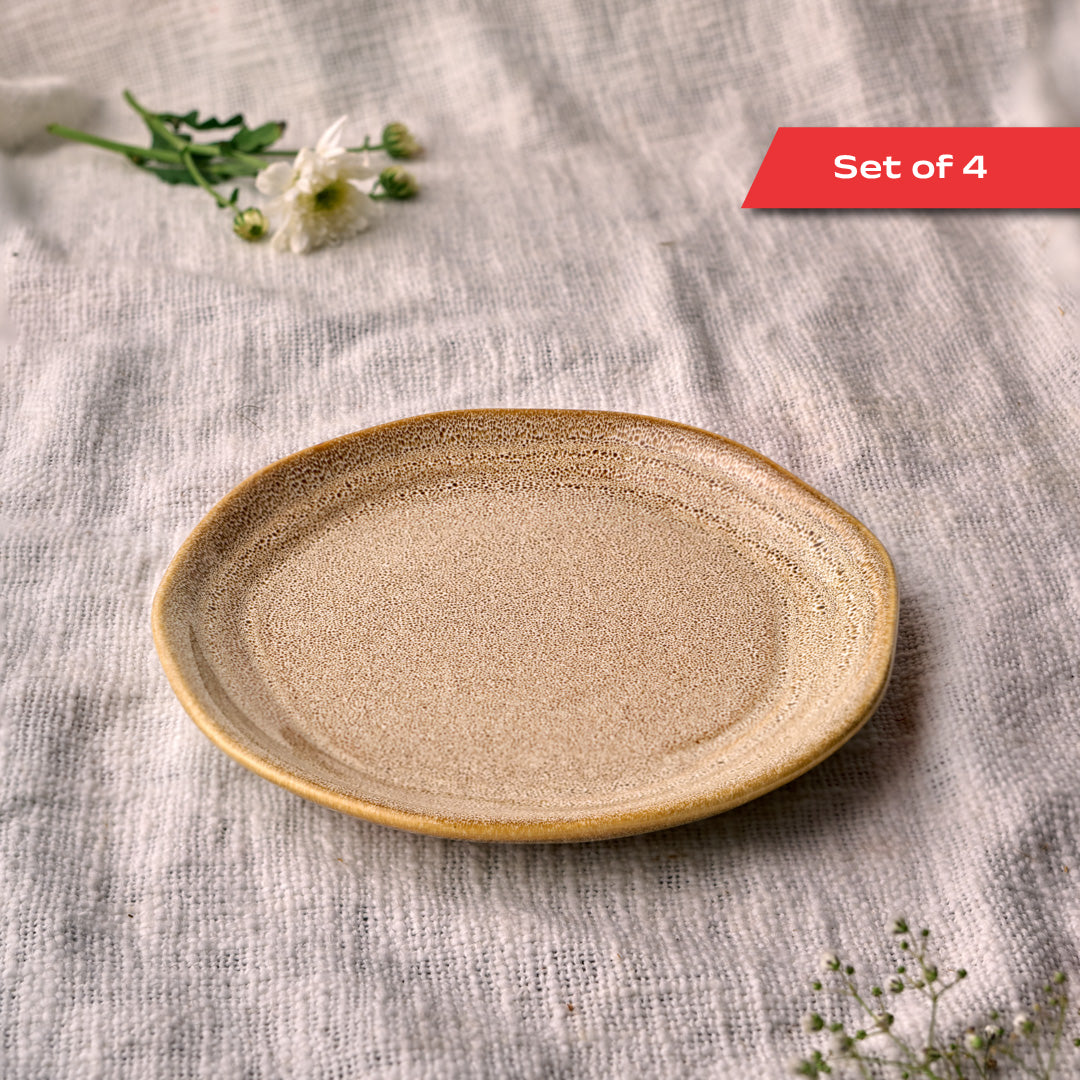 Rustic Facet and Flow Collection Quarter Plate (Set of 4)