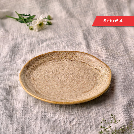 Rustic Facet and Flow Collection Quarter Plate (Set of 4)
