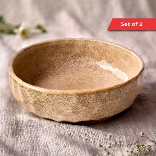 Rustic Facet and Flow Collection Large Serving Bowl (Set of 2)