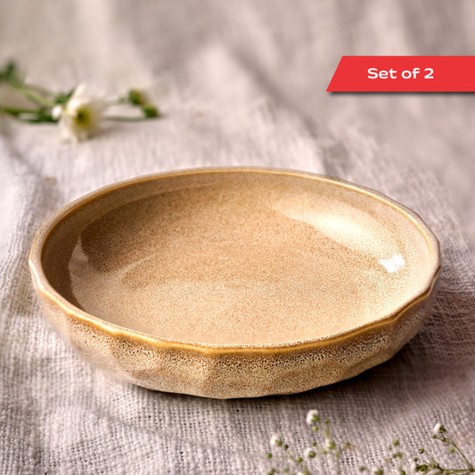 Rustic Facet and Flow Collection Small Serving Bowl (Set of 2)