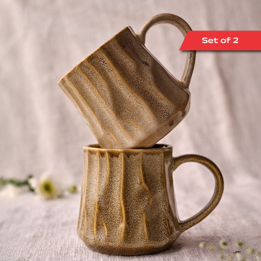 Rustic Facet and Flow Collection Coffee Mug (Set of 2)