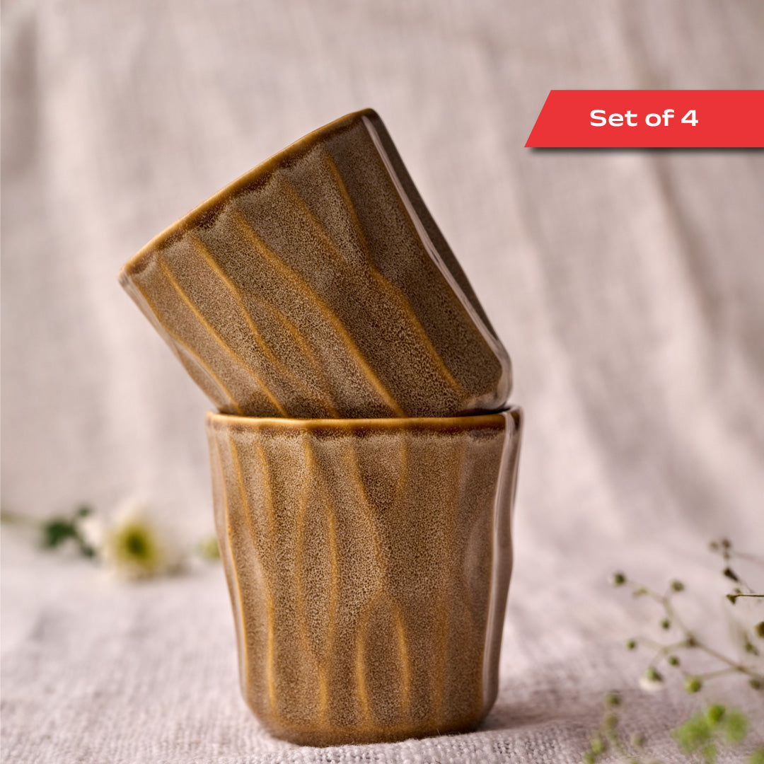 Rustic Facet and Flow Collection Tumbler (Set of 4)