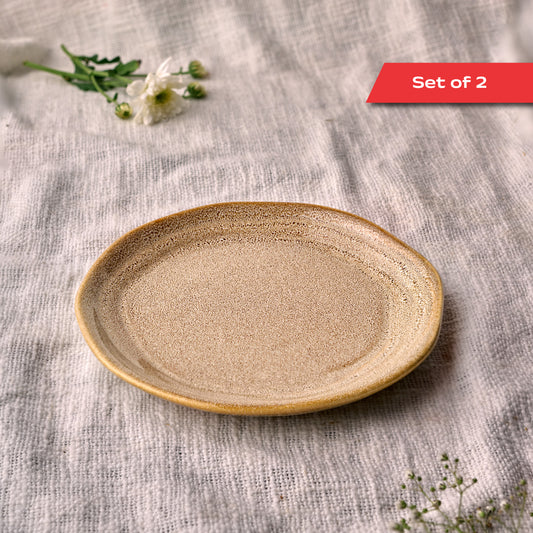 Rustic Facet and Flow Collection Quarter Plate (Set of 2)